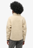 Vintage Retro Half Zip Fleece - Oatmeal Beige