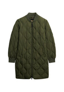 Longline Quilted Liner Jacket - Beetle Green