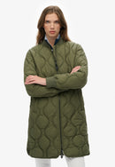 Longline Quilted Liner Jacket - Beetle Green