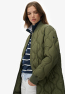Longline Quilted Liner Jacket - Beetle Green