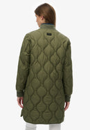 Longline Quilted Liner Jacket - Beetle Green
