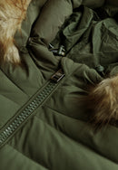 Fuji Faux Fur Hood Jacket - Beetle Green
