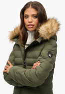 Fuji Faux Fur Hood Jacket - Beetle Green