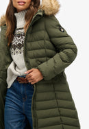 Fuji Faux Fur Hood Jacket - Beetle Green