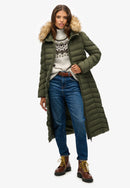 Fuji Faux Fur Hood Jacket - Beetle Green