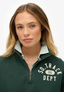 Athletic Essentials Applique Half Zip Sweatshirt - Enamel Green