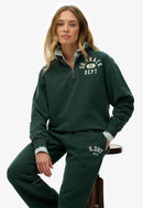 Athletic Essentials Applique Half Zip Sweatshirt - Enamel Green