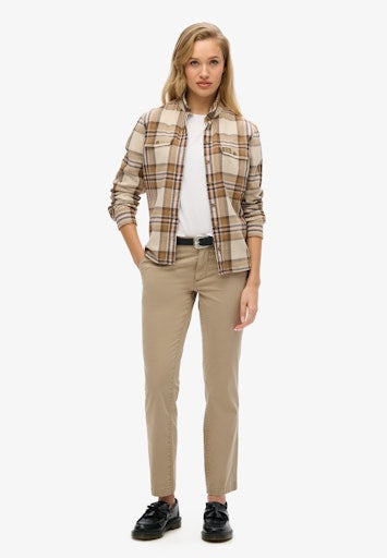 Mid Rise Chino - Stonewash Taupe Brown