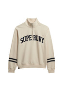 Athletic Essentials Applique Half Zip Sweatshirt - Desert Bone Off White