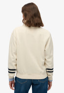 Athletic Essentials Applique Half Zip Sweatshirt - Desert Bone Off White