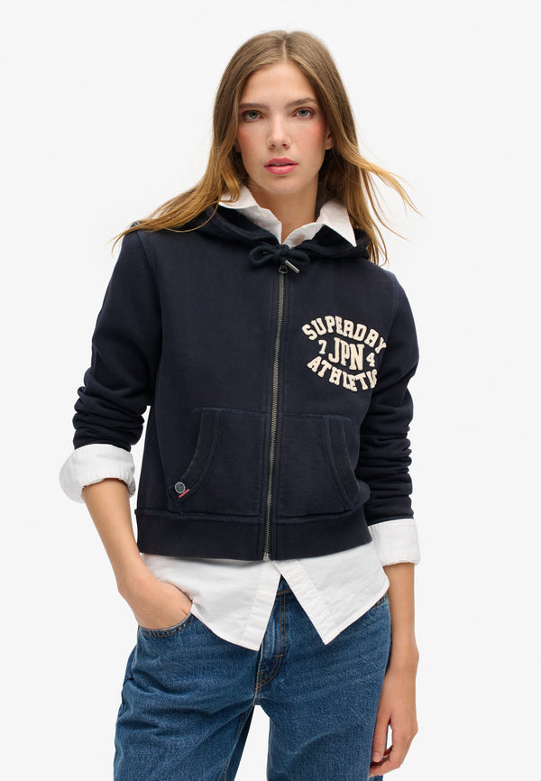 Athletic Essentials Relaxed Cropped Hoodie - Eclipse Navy
