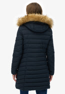 Fuji Faux Fur Hood Mid Length Jacket - Eclipse Navy
