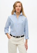 Slim Oxford Long Sleeve Shirt - Broker Blue Stripe