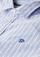 Slim Oxford Long Sleeve Shirt - Broker Blue Stripe