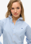 Slim Oxford Long Sleeve Shirt - Broker Blue Stripe