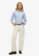 Slim Oxford Long Sleeve Shirt - Broker Blue Stripe