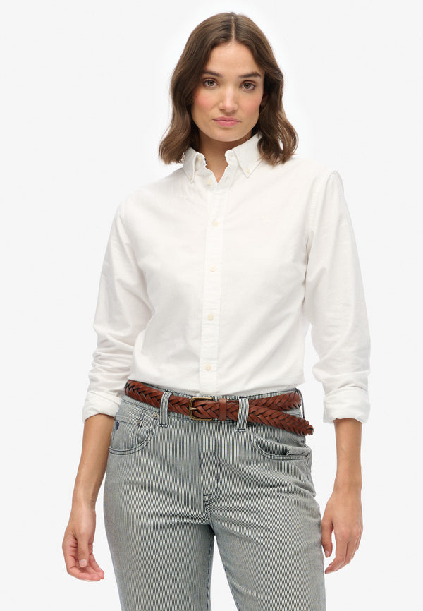 Slim Oxford Buttondown Shirt - Optic White Oxford