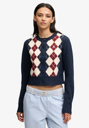 Argyle Cardigan - Navy