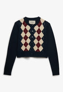 Argyle Cardigan - Navy
