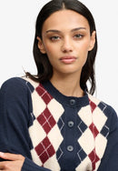 Argyle Cardigan - Navy