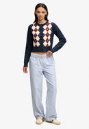 Argyle Cardigan - Navy