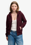 Signature Emblem Zip Hoodie - Port Red