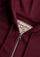 Signature Emblem Zip Hoodie - Port Red