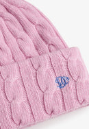 Premium Cable Knit Beanie Hat - Lilac Blush Pink