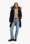 Faux Fur Fuji Hooded Jacket - Darkest Navy