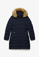 Faux Fur Fuji Hooded Jacket - Darkest Navy