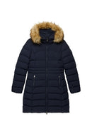Faux Fur Fuji Hooded Jacket - Darkest Navy