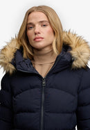 Faux Fur Fuji Hooded Jacket - Darkest Navy