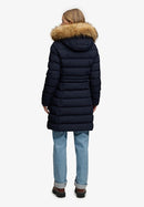 Faux Fur Fuji Hooded Jacket - Darkest Navy
