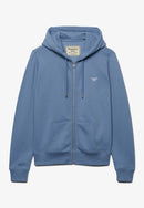 Signature Emblem Zip Hoodie - Tidal Blue
