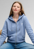 Signature Emblem Zip Hoodie - Tidal Blue