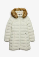 Faux Fur Fuji Hooded Jacket - Off White