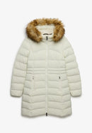 Faux Fur Fuji Hooded Jacket - Off White
