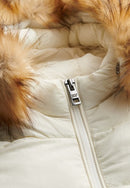 Faux Fur Fuji Hooded Jacket - Off White