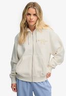 Luxe Fur Lined Zip Hoodie - Desert Bone Off White