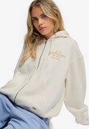 Luxe Fur Lined Zip Hoodie - Desert Bone Off White