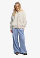 Luxe Fur Lined Zip Hoodie - Desert Bone Off White