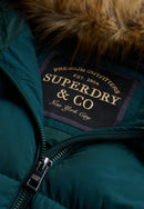 Faux Fur Fuji Hooded Jacket - Dark Pine Green
