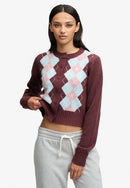 Argyle Cardigan - Aubergine Purple