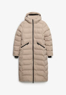City Longline Microfibre Jacket - Mushroom Beige