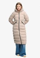City Longline Microfibre Jacket - Mushroom Beige