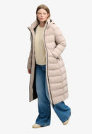 City Longline Microfibre Jacket - Mushroom Beige