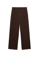 Mid Rise Pinstripe Trouser - Brown Pinstripe