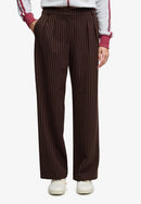 Mid Rise Pinstripe Trouser - Brown Pinstripe