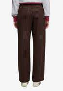 Mid Rise Pinstripe Trouser - Brown Pinstripe