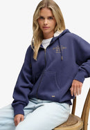 Luxe Fur Lined Zip Hoodie - Mariner Navy